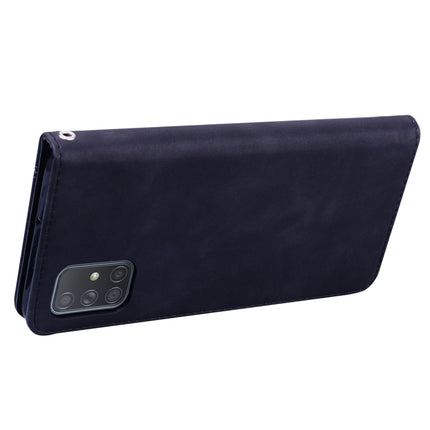 Frosted Business Magnetic Horizontal Flip PU Leather Case with Holder & Card Slot & Lanyard, For Samsung Galaxy A71