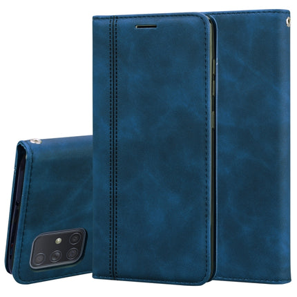 Frosted Business Magnetic Horizontal Flip PU Leather Case with Holder & Card Slot & Lanyard, For Samsung Galaxy A71