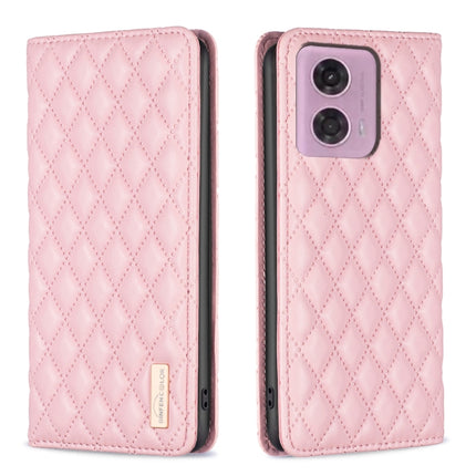 Diamond Lattice Magnetic Leather Flip Phone Case, For Motorola Moto G37/G37 Power 5G, For Motorola Moto G35, For Motorola Moto G55, For Motorola Moto G34 5G / G45 5G