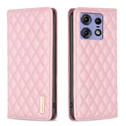 Diamond Lattice Magnetic Leather Flip Phone Case, For Motorola Moto G85, For Motorola Edge 50 Pro 5G, For Motorola Moto G24, For Motorola Moto G84