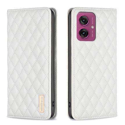 Diamond Lattice Magnetic Leather Flip Phone Case, For Motorola Moto G37/G37 Power 5G, For Motorola Moto G35, For Motorola Moto G55, For Motorola Moto G34 5G / G45 5G