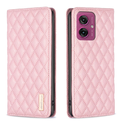 Diamond Lattice Magnetic Leather Flip Phone Case, For Motorola Moto G37/G37 Power 5G, For Motorola Moto G35, For Motorola Moto G55, For Motorola Moto G34 5G / G45 5G
