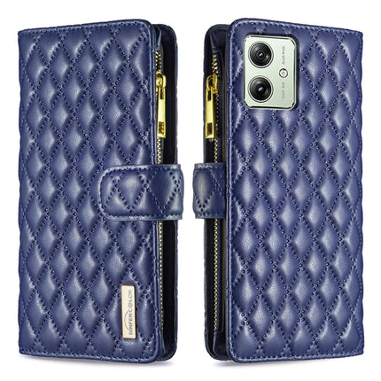 Diamond Lattice Zipper Wallet Leather Flip Phone Case, For Motorola Moto G24 / E14 / G04, For Motorola Moto G84, For Motorola Moto G54 5G EU Edition, For Motorola Edge 40 Neo