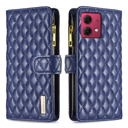 Diamond Lattice Zipper Wallet Leather Flip Phone Case, For Motorola Moto G24 / E14 / G04, For Motorola Moto G84, For Motorola Moto G54 5G EU Edition, For Motorola Edge 40 Neo