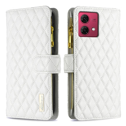Diamond Lattice Zipper Wallet Leather Flip Phone Case, For Motorola Moto G24 / E14 / G04, For Motorola Moto G84, For Motorola Moto G54 5G EU Edition, For Motorola Edge 40 Neo
