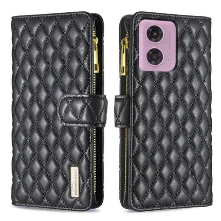 Diamond Lattice Zipper Wallet Leather Flip Phone Case, For Motorola Moto G37 5G/G37 Power 5G, For Motorola Moto G34 5G / G45 5G, For Motorola Moto G85, For Motorola Edge 50 Pro 5G