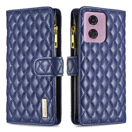 Diamond Lattice Zipper Wallet Leather Flip Phone Case, For Motorola Moto G24 / E14 / G04, For Motorola Moto G84, For Motorola Moto G54 5G EU Edition, For Motorola Edge 40 Neo