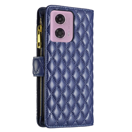 Diamond Lattice Zipper Wallet Leather Flip Phone Case, For Motorola Moto G24 / E14 / G04, For Motorola Moto G84, For Motorola Moto G54 5G EU Edition, For Motorola Edge 40 Neo