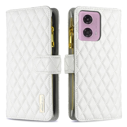 Diamond Lattice Zipper Wallet Leather Flip Phone Case, For Motorola Moto G24 / E14 / G04, For Motorola Moto G84, For Motorola Moto G54 5G EU Edition, For Motorola Edge 40 Neo