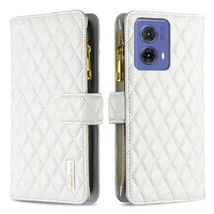 Diamond Lattice Zipper Wallet Leather Flip Phone Case, For Motorola Moto G37 5G/G37 Power 5G, For Motorola Moto G34 5G / G45 5G, For Motorola Moto G85, For Motorola Edge 50 Pro 5G