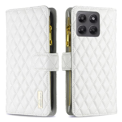 Diamond Lattice Zipper Wallet Leather Flip Phone Case, For Motorola Moto G37 5G/G37 Power 5G, For Motorola Moto G34 5G / G45 5G, For Motorola Moto G85, For Motorola Edge 50 Pro 5G