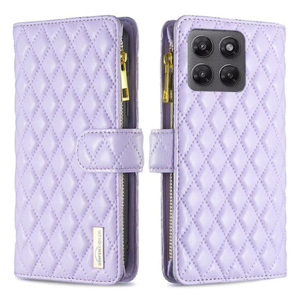 Diamond Lattice Zipper Wallet Leather Flip Phone Case, For Motorola Moto G37 5G/G37 Power 5G, For Motorola Moto G34 5G / G45 5G, For Motorola Moto G85, For Motorola Edge 50 Pro 5G