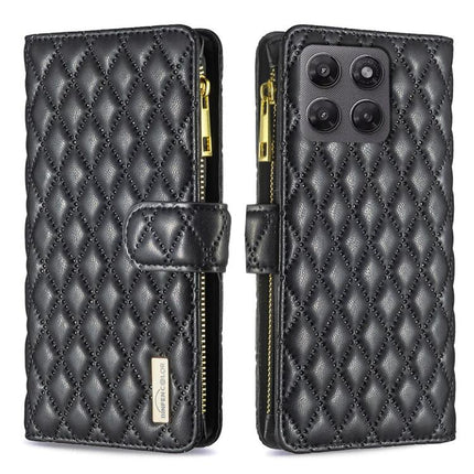 Diamond Lattice Zipper Wallet Leather Flip Phone Case, For Motorola Moto G37 5G/G37 Power 5G, For Motorola Moto G34 5G / G45 5G, For Motorola Moto G85, For Motorola Edge 50 Pro 5G