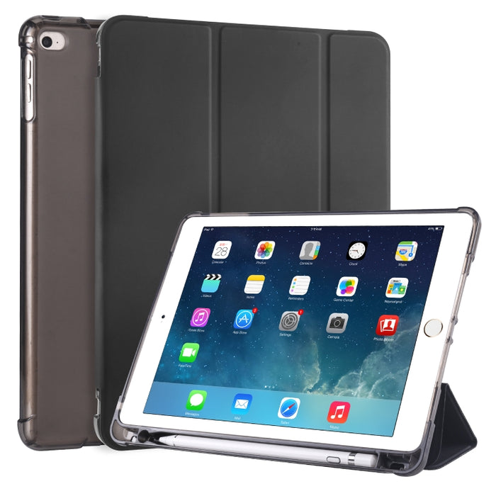 Estuche plegable horizontal de cuero PU + TPU a prueba de golpes con soporte y ranura para lápiz, para iPad Mini 5 / Mini 4
