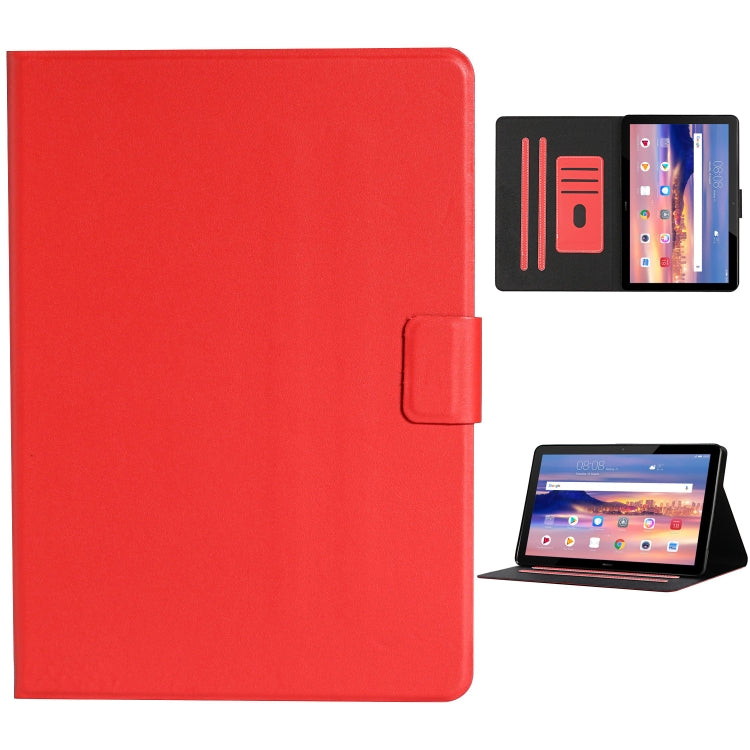 Einfarbige horizontale Flip-Lederhülle mit Kartenfächern und Halter sowie Schlaf-/Weckfunktion, für Huawei MediaPad T3, für Huawei MediaPad T5, für Huawei MediaPad T8, für Lenovo Tab M10, für Lenovo Tab M10 Plus, für Samsung Galaxy Tab S6 Lite (P610/615)