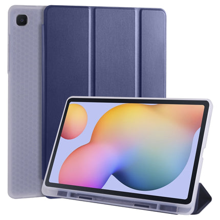 For Samsung Galaxy Tab S6 Lite P610 3-folding Horizontal Flip PU Leather + Shockproof TPU Case with Holder & Pen Slot