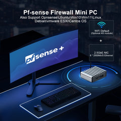 HYSTOU PO9B-J4125-6L Embedded Intel Celeron J4125 Processor Six Network Ports Mini Host, 4GB+64GB