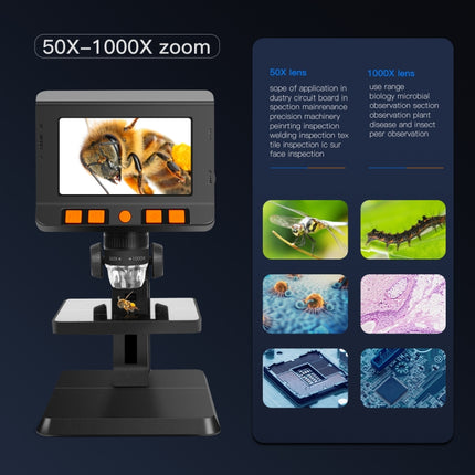 P110 50X-1000X Desktop Electronic Digital Microscope with 4.3 inch Screen, P110