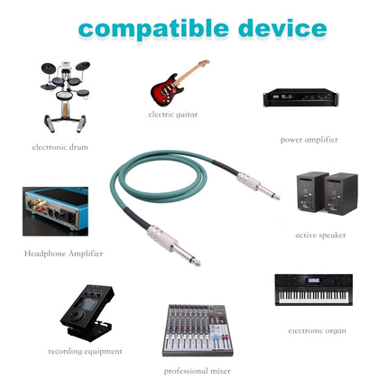 3045GR Mono 6.35mm Plug Male to Male Electric Guitar Audio Cable, 1m, 1.8m, 3m, 5m, 10m