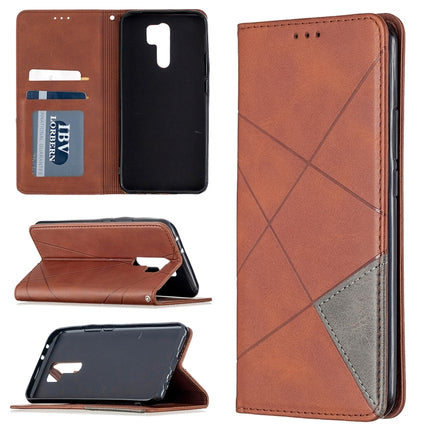 Rhombus Texture Horizontal Flip Magnetic Leather Case with Holder & Card Slots & Wallet, For Huawei Honor 9X Lite, For Xiaomi Redmi 9