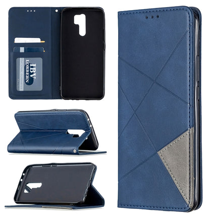 Rhombus Texture Horizontal Flip Magnetic Leather Case with Holder & Card Slots & Wallet, For Huawei Honor 9X Lite, For Xiaomi Redmi 9