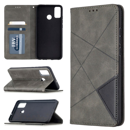 Rhombus Texture Horizontal Flip Magnetic Leather Case with Holder & Card Slots & Wallet, For Huawei Honor 9X Lite, For Xiaomi Redmi 9