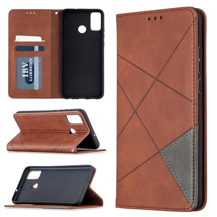 Rhombus Texture Horizontal Flip Magnetic Leather Case with Holder & Card Slots & Wallet, For Huawei Honor 9X Lite, For Xiaomi Redmi 9