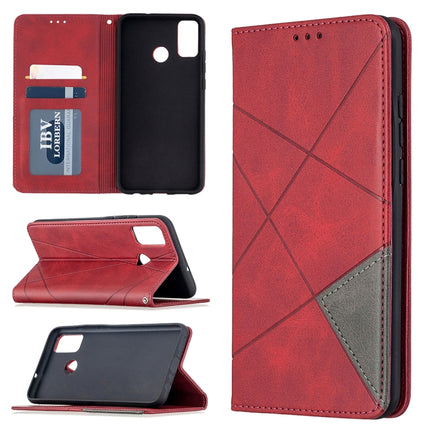 Rhombus Texture Horizontal Flip Magnetic Leather Case with Holder & Card Slots & Wallet, For Huawei Honor 9X Lite, For Xiaomi Redmi 9
