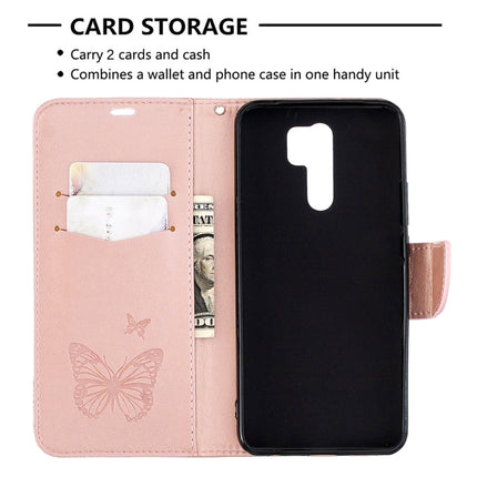 Two Butterflies Embossing Pattern Horizontal Flip Leather Case with Holder & Card Slot & Wallet & Lanyard, For Xiaomi Redmi 9, For Huawei Honor 9X Lite