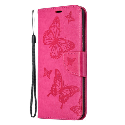 Two Butterflies Embossing Pattern Horizontal Flip Leather Case with Holder & Card Slot & Wallet & Lanyard, For Huawei Honor 9X Lite, For Xiaomi Redmi 9