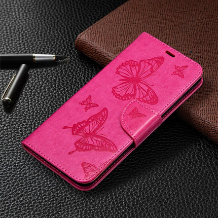 Two Butterflies Embossing Pattern Horizontal Flip Leather Case with Holder & Card Slot & Wallet & Lanyard, For Huawei Honor 9X Lite, For Xiaomi Redmi 9