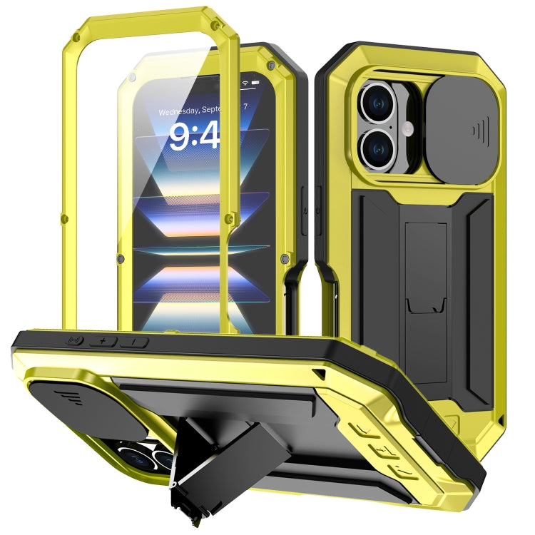 R-JUST Sliding Camera IP54 Life Waterproof Holder Phone Case, For iPhone 16e, For iPhone 16 Pro Max, For iPhone 16 Pro, For iPhone 16 Plus, For iPhone 16, For iPhone 15 Pro Max
