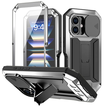 R-JUST Sliding Camera IP54 Life Waterproof Holder Phone Case, For iPhone 16 Pro, For iPhone 16 Plus, For iPhone 16, For iPhone 15 Pro Max, For iPhone 15 Pro, For iPhone 15 Plus