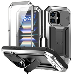 R-JUST Sliding Camera IP54 Life Waterproof Holder Phone Case, For iPhone 16 Pro Max, For iPhone 16 Pro, For iPhone 16 Plus, For iPhone 16, For iPhone 15 Pro Max, For iPhone 15 Pro, For iPhone 15 Plus, For iPhone 15