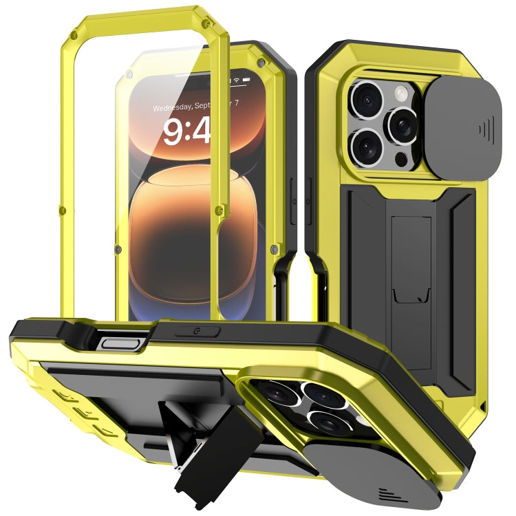 R-JUST Sliding Camera IP54 Life Waterproof Holder Phone Case, For iPhone 16e, For iPhone 16 Pro Max, For iPhone 16 Pro, For iPhone 16 Plus, For iPhone 16, For iPhone 15 Pro Max