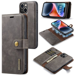 DG.MING Crazy Horse Texture Detachable Magnetic Leather Phone Case, For iPhone 15