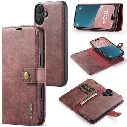 DG.MING Crazy Horse Texture Detachable Magnetic Leather Phone Case, For iPhone Air, For iPhone 16 Pro Max, For iPhone 16 Pro, For iPhone 16 Plus