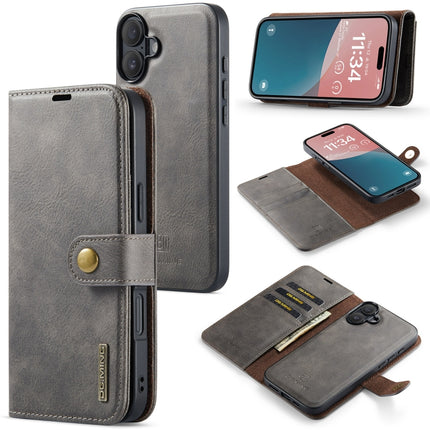 DG.MING Crazy Horse Texture Detachable Magnetic Leather Phone Case, For iPhone Air, For iPhone 16 Pro Max, For iPhone 16 Pro, For iPhone 16 Plus