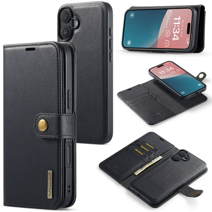 DG.MING Crazy Horse Texture Detachable Magnetic Leather Phone Case, For iPhone Air, For iPhone 16 Pro Max, For iPhone 16 Pro, For iPhone 16 Plus