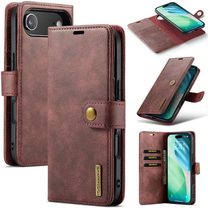 DG.MING Crazy Horse Texture Detachable Magnetic Leather Phone Case