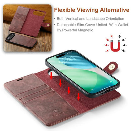 DG.MING Crazy Horse Texture Detachable Magnetic Leather Phone Case, For iPhone Air, For iPhone 16 Pro Max, For iPhone 16 Pro, For iPhone 16 Plus