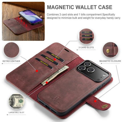 DG.MING Crazy Horse Texture Detachable Magnetic Leather Phone Case