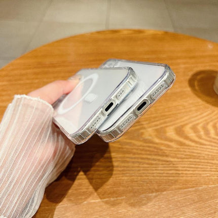 Fine Hole MagSafe Magnetic Clear Acrylic TPU Case, For iPhone 17 Pro Max, For iPhone 17 Pro, For iPhone 17, For iPhone Air, For iPhone 16e, For iPhone 16 Pro Max, For iPhone 16 Pro, For iPhone 16 Plus, For iPhone 16, For iPhone 15 Pro Max              ...
