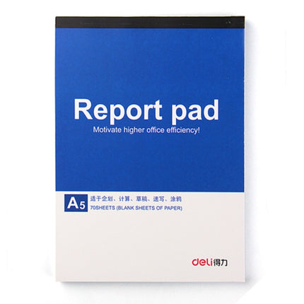 Deli 7712 A5 White Paper Office Notebook Draft Notebook, 70 Sheets / Book