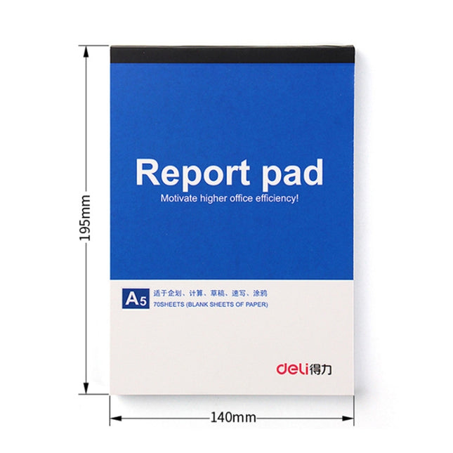 Deli 7712 A5 White Paper Office Notebook Draft Notebook, 70 Sheets / Book