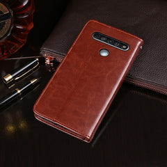 idewei Crazy Horse Texture Horizontal Flip Leather Case with Holder & Card Slots & Wallet, For LG K61, For  OUKITEL C18 Pro, For Xiaomi Redmi Note 9