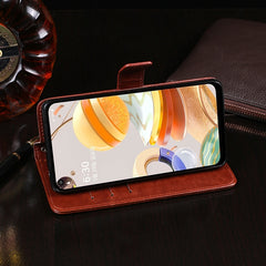 idewei Crazy Horse Texture Horizontal Flip Leather Case with Holder & Card Slots & Wallet, For LG K61, For  OUKITEL C18 Pro, For Xiaomi Redmi Note 9