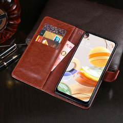 idewei Crazy Horse Texture Horizontal Flip Leather Case with Holder & Card Slots & Wallet, For LG K61, For  OUKITEL C18 Pro, For Xiaomi Redmi Note 9