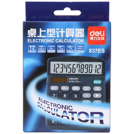 Deli 837ES Students Solar Power Calculator Simple Office Calculator, x 1
