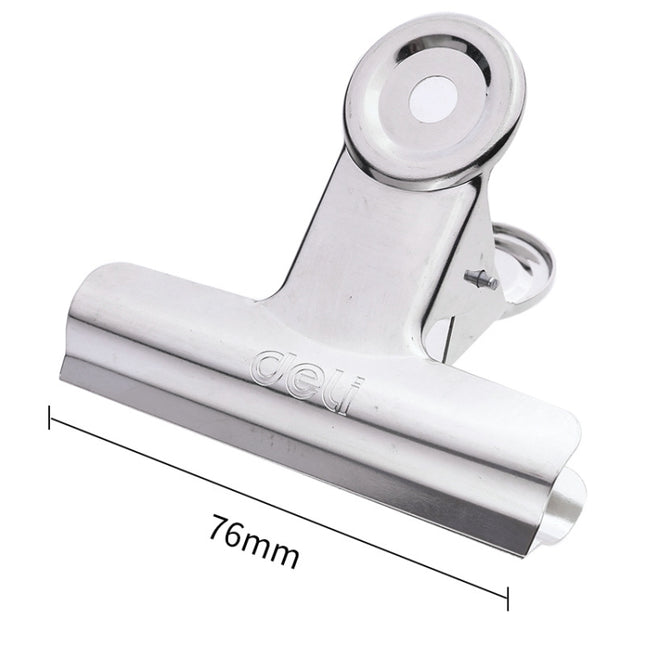 Deli 9521 Stainless Steel Iron Dlip Student File Newspaper Clip, 76mm / 6 Pieces